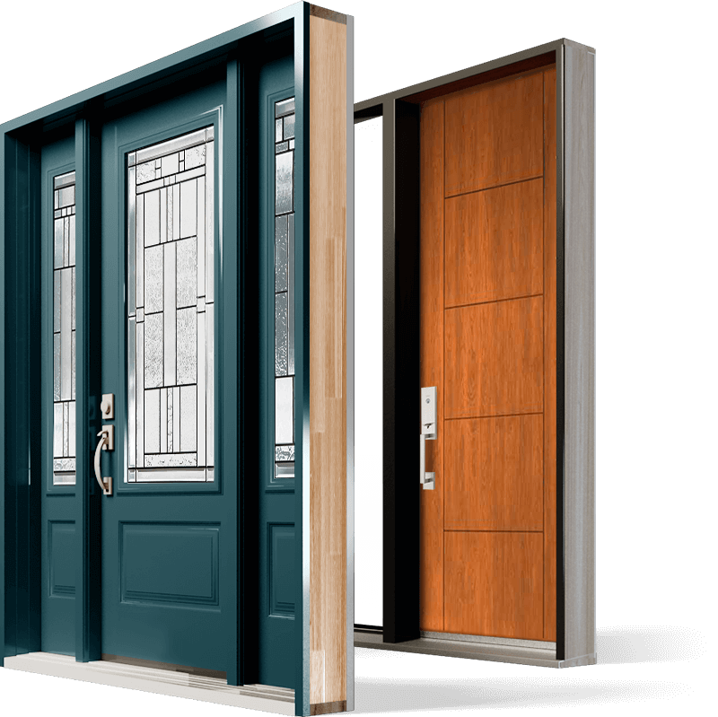 entry doors with textured glass