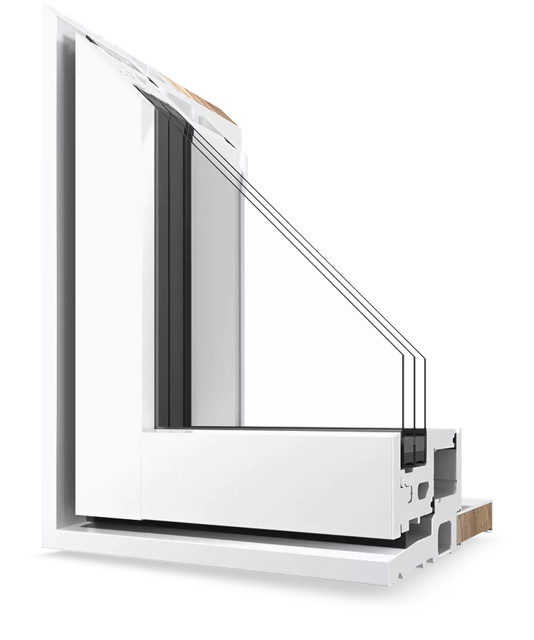 a white window with black glass