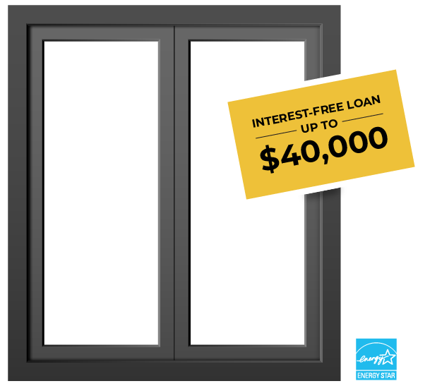 a window with a sign